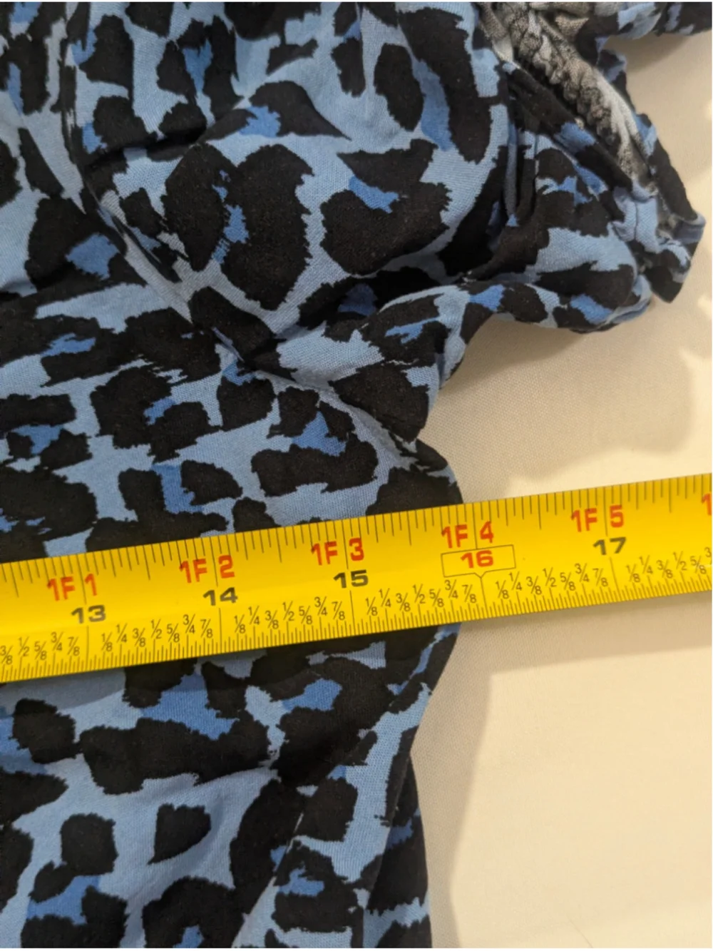Banana Republic Wrap Front Blouse XS Blue Black Leopard Print